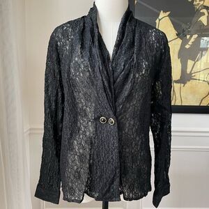 Vintage 80s Volup Macshore Classics Lace Top Blazer 1X XL
